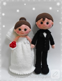 Amigurumi gelin damat bebekler