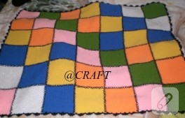 Patchwork örgü battaniye