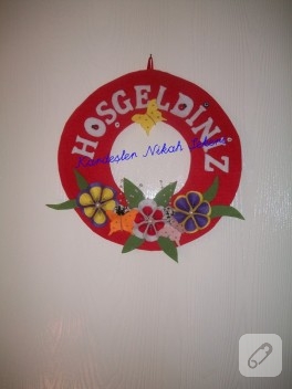 Keçe hoşgeldiniz kapı süsü