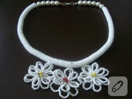 Papatya kolye (peyote tekniği)