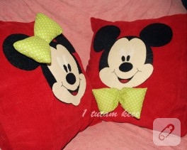 Mickey ve Minnie Mouse yastıklar