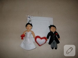 Keçe gelin damat çerçeve