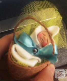 Fimo hamurundan bebek şekeri