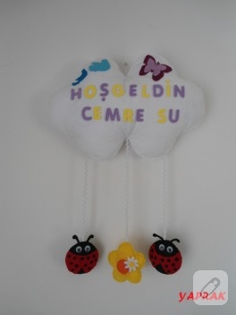 Keçe bulut duvar süsü