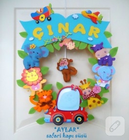 Çınar safari temalı kapı süsü