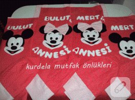 Mickey Mause mutfak önlükleri