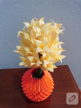 Origami çiçek demeti