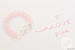 Pembe kristalli bileklik