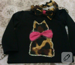 Leopar detaylı bebek bluzu