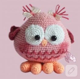 Amigurumi pembe baykuş