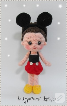 Amigurumi Mickey Kostümlü küçük kızım