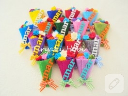 Keçe gül buketi magnet – Çınar