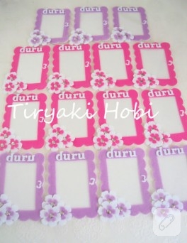 Keçe çerçeve magnet – çiçek (Duru)