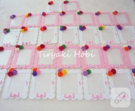 Keçe çerçeve magnet – gül (LAL)