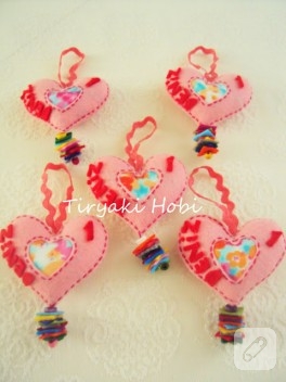 Keçe dolgulu kalp magnet – Deniz