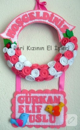 Keçe süslemeli kapı süsü