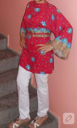Kırmızı olsun taştan olsun (kimono kol bluz)