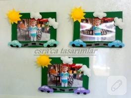 Doğum günleri için keçe çerçeve magnet