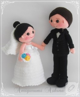 Yeni gelin damat çiftimiz (amigurumi oyuncaklar)
