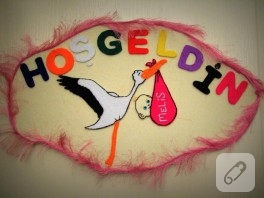 Keçeden hoşgeldin temalı kapı süsü
