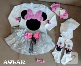Minnie Mouse tütü takımı ve külotlu çorap