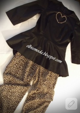 Kalp detaylı peplum bluz