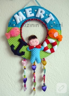 Denizci temalı süslü kapı süsü