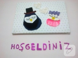 Odama hoşgeldin köşesi, baykuşlu duvar süsü