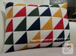 Patchwork/kırkyama üçgenli yastık