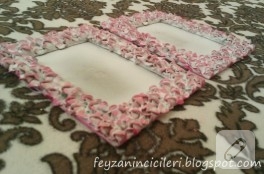 Pembe efektli fotoğraf çerçevesi süsleme