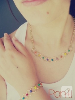 Gökkuşağı halkaları (kolye ve bileklik modeli)