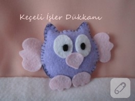 Tombul baykuş keçeden bebek şekeri