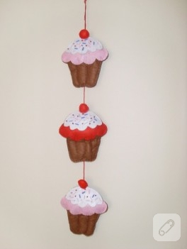 Keçeden iştah açıcı cupcake’ler