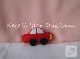 Dolgulu keçe araba bebek şekeri