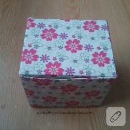 Yapışkanlı kağıtla dekoratif kutu yapımı