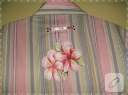 Pembe çizgili vual tunik