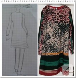 Leopar detaylı tunik