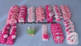 Keçe figürlü bebek şekeri magnet modelleri
