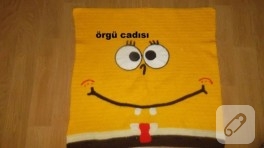 Sünger Bob’lu örgü battaniye