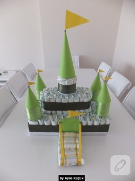 Bebek hediyelikleri – bebek bezinden şato