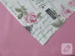 Dikiş; pembe aşk masa örtüsü