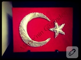 Filografi ile Türk Bayrağı duvar süsü