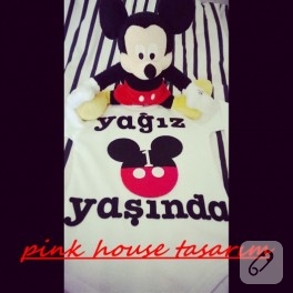 Mickey Mouse’lu doğum günü tişörtü