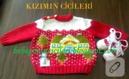Yeni yıl temalı bebek kazağı