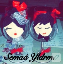Gelin ve damat bardakları