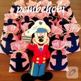Mickey Mouse ve denizci temalı lavanta keseleri