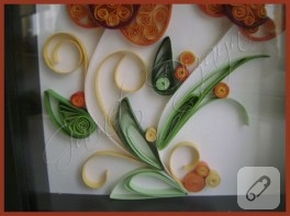 Quilling çiçekli duvar süsleri