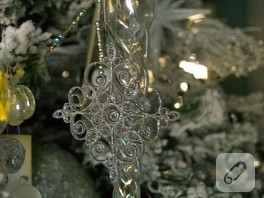 Quilling ile kar tanesi yılbaşı süsü