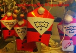 Tuvalet kağıdı rulolarından Noel Baba yapımı
