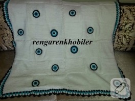 Nazar boncuklu bebek battaniyesi